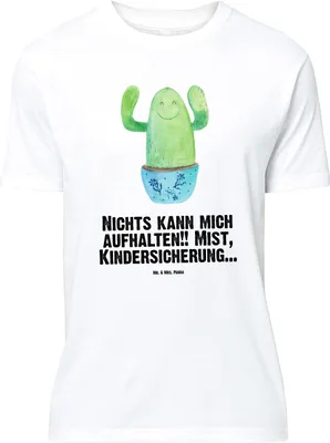 Produktbild von Mr. & Mrs. Panda Größe XL T-Shirt Kaktus Happy - Weiß - Geschenk, Kakteen, Lustig, mit Spruch, Ausbildung, Shirt, Büro, Tshirt, Mutter