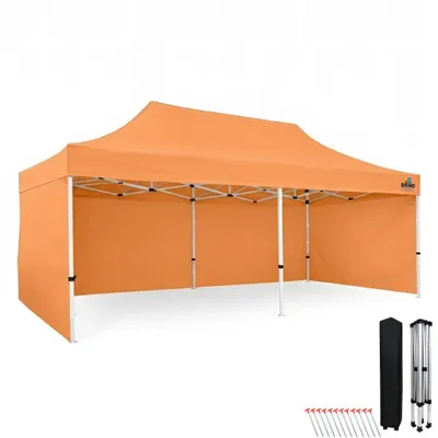 Produktbild von Faltpavillon 3x6m, wasserdicht 330g/m², Stahlrahmen + 3 Seitenwände