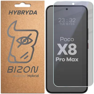 Produktbild von Hybridglas mit Privatschutzfilter für Xiaomi POCO X8 Pro Max, Bizon Hybrid Shadow, Matt