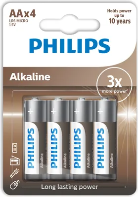 Image de Philips - Alkaline Batterien Aa Lr6 Pack 4