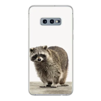 Produktbild von MuchoWow® Handyhülle Schutzhülle Hülle für Samsung Galaxy S10e Waschbär - Tiere - weißer Hintergrund - Jungen - Mädchen - Kinder Silikon Softcase Handy Hülle - Handy