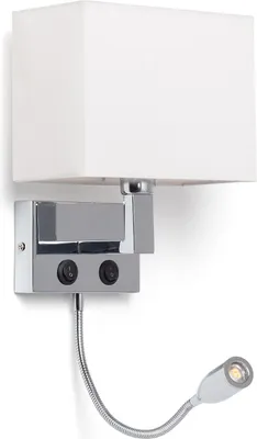 Produktbild von Metall-Wandleuchte mit LED-Leselampe Waldorf Silber