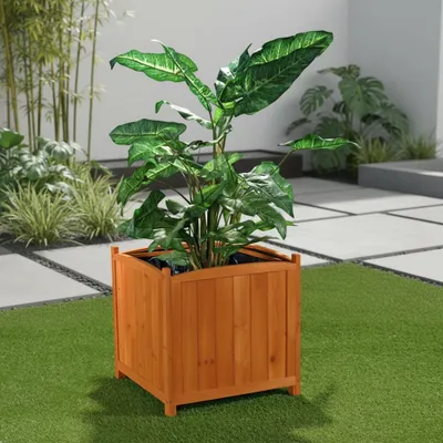 Produktbild von Melko Blumentopf Pflanzkasten Blumenkübel Pflanztrog Holz Übertopf - 50 cm