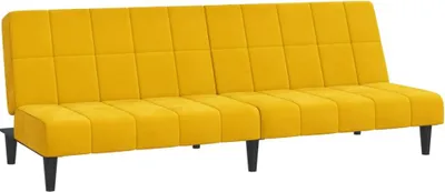 Produktbild von vidaXL Schlafsofa 2-Sitzer Gelb Samt