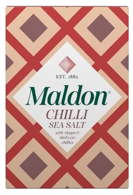 Zdjęcie produktu dla Maldon Zeezoutvlokken z chili 100g – Pittig duży zeezout dla po prostu