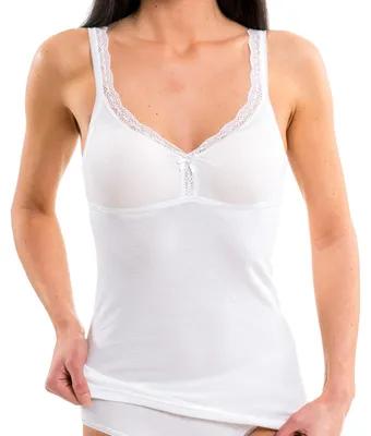 Produktbild von HERMKO 175803850 Damen BH-Hemd mit Spitze - Unterhemd mit integriertem Bustier HERMKO 175803850, Farbe:weiß, Größe:44/46 (L)