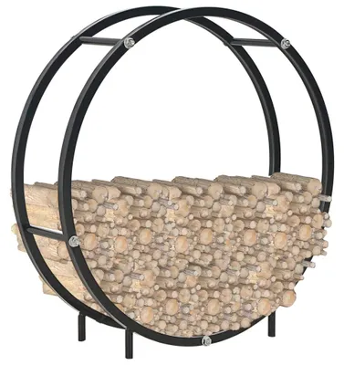 Obrázok produktu pre vidaXL Polička na palivové drevo čierna 70 x 20 x 70 cm Oceľ