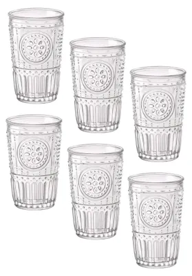 Image de Verre à boire - Verre à boire - Motif en relief - 340 ml - Transparent - Lave-vaisselle