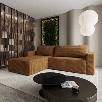 Produktbild von Masseno Ecksofa CALTI T mit Schlaffunktion L-Form, Sofa mit Bettkasten, Wohnzimmersofa, Couch, Soffa, Bettsofa, Couchgarnitur- Orange, TILIA 56
