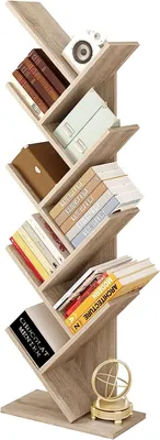 Produktbild von EUGAD Aufbewahrungregal, Standregal, mt 9 Ebenen, Helle Eiche, 40x127x20 cm