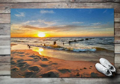 Produktbild von Fußmatte Aussen - Schuhmatte Haustür- Schmutzfangmatte Türvorleger - Outdoor Teppich Schmutzfänger - 150x100 cm - Stranddämmerung