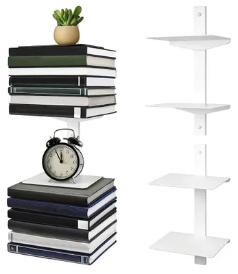 Immagine prodotto di Omgoods - Set di 2 mensole sospese per libri, con 4 ripiani