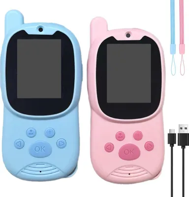 Produktbild von Video-Walkie-Talkies 2 Stück, wiederaufladbare Zwei-Wege-Video-Gegensprechanlage mit HD-Bildschirm und Spracheffekten, für Kinder