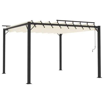 Produktbild von vidaXL Pergola mit Lamellendach 3x3 m Creme Stoff und Aluminium