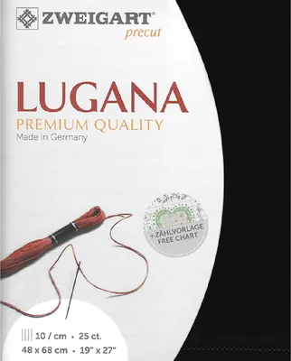 Produktbild von Zählstoff LUGANA Zweigart precut 25 ct. 3835 Farbe 720 schwarz, 48x68 cm