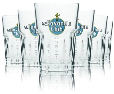 Produktbild von 6x Havana Tiger Glas 0,34l Limited Sonderedition Longdrink Tumbler Gläser Set Blau