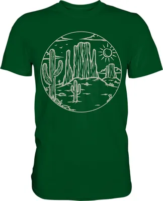 Produktbild von Kaktus Wüste Sukkulenten T-Shirt – Bottle Green / S