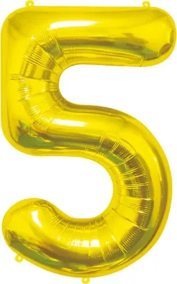 Produktbild von Balon foliowy cyfra 5 złoty 85 cm