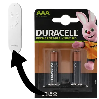 Produktbild von Akku passend für Ledvance Smart+ WiFi Remote 2x Duracell NiMH Akku 850mAh Micro AAA