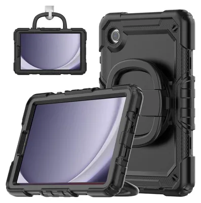 Obrázok produktu pre Pre Samsung Galaxy Tab A9 skladacie vonkajšie hybridné 360° puzdro, čierne