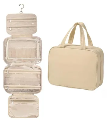 Image de Grande trousse de toilette pour femmes - Étanche et pliable, avec crochet