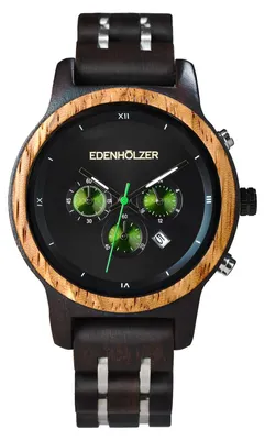 Produktbild von Edenhölzer Holzuhr Damen Holzarmband Chronograph St. Lucia