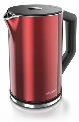 Image de Bouilloire Arendo avec réglage de la température 40 - 100 °C, acier inoxydable, écran LED, 1,5L, 2200W, design double paroi, sans BPA, rouge