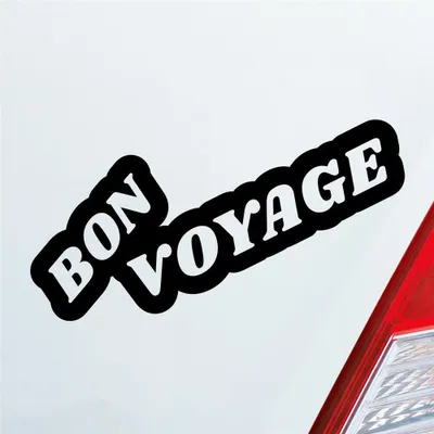 Produktbild von Auto Aufkleber Bon Voyage Gute Reise Urlaub Travel Holiday Car 19x8 cm Schwarz Glanz Sticker Heckscheibenaufkleber