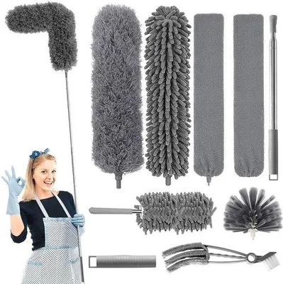 Produktbild von Teleskopischer Staubwedel, waschbar, 9-teilig, für Decken und Ecken
