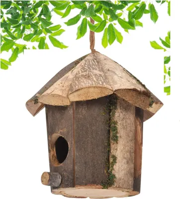 Produktbild von Vogelhaus aus Holz, dekorativ, natürlich