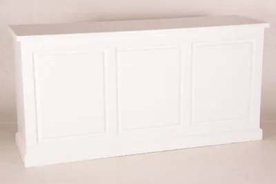 Produktbild von Casa Padrino Shabby Chic Landhaus Stil Theken Schrank Weiß B 200 cm H 99 cm - Massive Ladentheke aus Kiefer und MDF