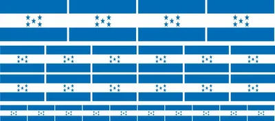 Produktbild von Mini Aufkleber Set - Pack glatt - 4x 51x31mm+ 12x 33x20mm + 10x 20x12mm- selbstklebender Sticker - Fahne - Honduras - Flagge / Banner / Standarte fürs Auto, Büro, zu Hause und die Schule - Set of 26