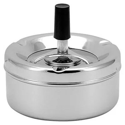 Produktbild von Drehaschenbecher Schleuderaschenbecher Silber 11cm