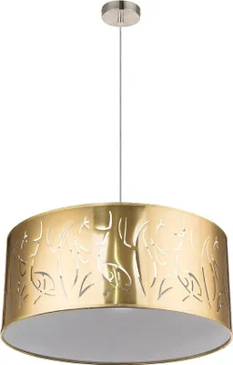 Produktbild von Schirmlampe, Gold, rund, Dekorstanzungen, H 140 cm