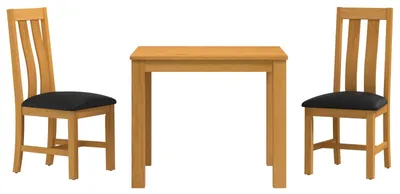 Image de vidaXL, ensemble de salle à manger, 3 pièces, bois massif chêne, noir