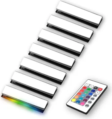 Produktbild von kalb | LED RGB Glaskantenbeleuchtung Vitrinenbeleuchtung Clip Glas 7er Set