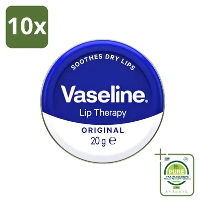 Image de 10 x Vaseline Original, baume à lèvres thérapeutique, 20 g - Lot de 10 pièces