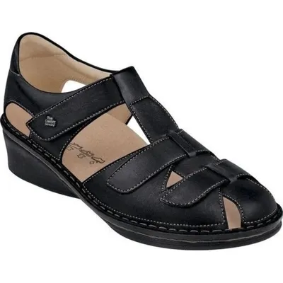 Obrázek produktu pro Finn Comfort, Fünen, dámské, sandály, černé, kůže, NOVINKA - dámské sandály, pohodlná / volná stélka, černé, kůže (nappaseda)