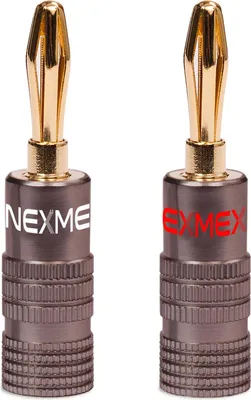 Produktbild von Bananenstecker 4mm schraubbar 2x Stecker vergoldet NEXMEX für Lautsprecherkabel