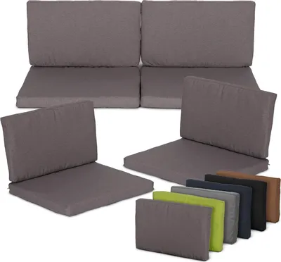Produktbild von Famanu 8-teiliges Gartenkissen-Set - Wasserabweisend und UV-beständig - Ideal für Rattanmöbel