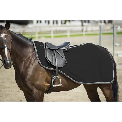 Produktbild von Equithème Polyfill Polarfleece Nierendecke - schwarz/hellgrau