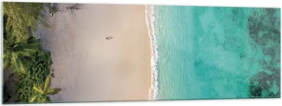 Produktbild von Bilder auf glas - Einteilig - Strand Tropen Rand - 160x50cm - Glasbilder - Wandbilder - Bilder - zum Aufhängen bereit - Wanddekoration aus Glas - Glas Bilder - Wandbild auf Glas - GAB160x50-5000