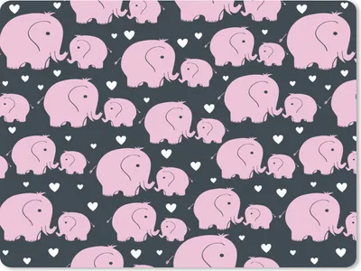 Produktbild von MuchoWow® Mauspad Mousepad Elefant - Herz - Muster 23x19 cm - Mousepads - Maus Mat - Pad - Mausunterlage - Schreibtischunterlage - Mauspad