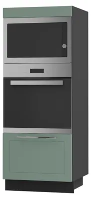 Produktbild von Backofenschrank KVANTUM Teilauszug 60cm Korpus- & Frontfarbe wählbar (Q-D5AM/60/154),mint matt,schwarz