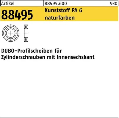Produktbild von Profilscheibe R 88495 f.Zylinderschrauben 303 - M8x3,3 PA 6 natur 100St. DUBO