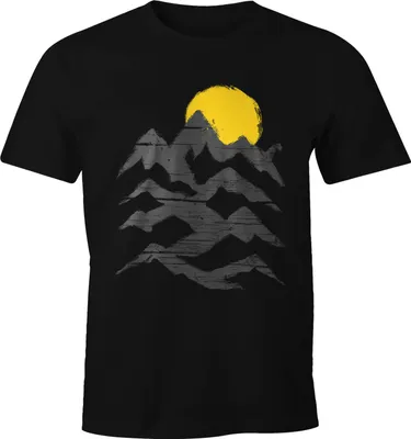 Produktbild von Wandern Herren T-Shirt Berge Sonnenaufgang Moonworks®  M