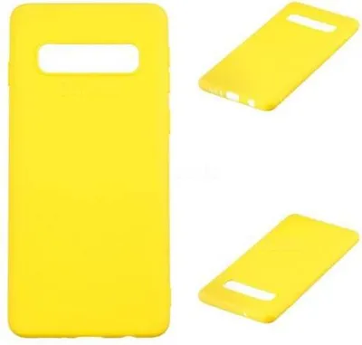 Image de Coque de protection pour Samsung Galaxy S10, dos jaune en silicone