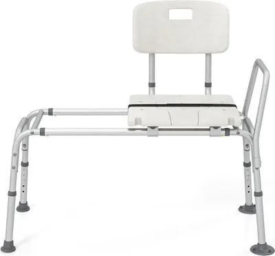 Image de Banc de transfert pour baignoire, hauteur réglable, siège large, ceinture de sécurité