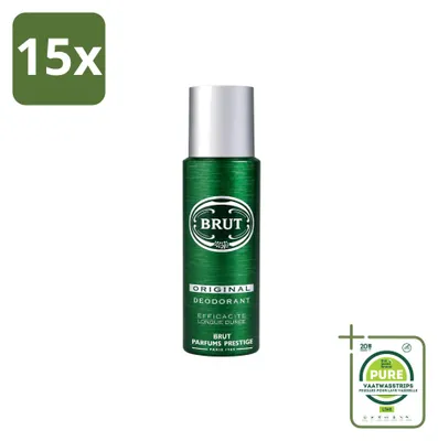 Image de 15 sprays déodorants Brut Original - 200 ml - Lot de 15 pièces