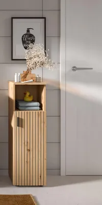Produktbild von Mone Badschrank 1 Tür, 1 Regal Eiche Nachbildung.